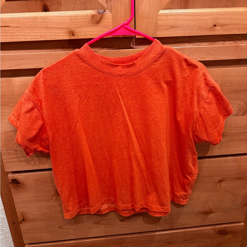 lululemon athletica Orange Short Sleeve Tee